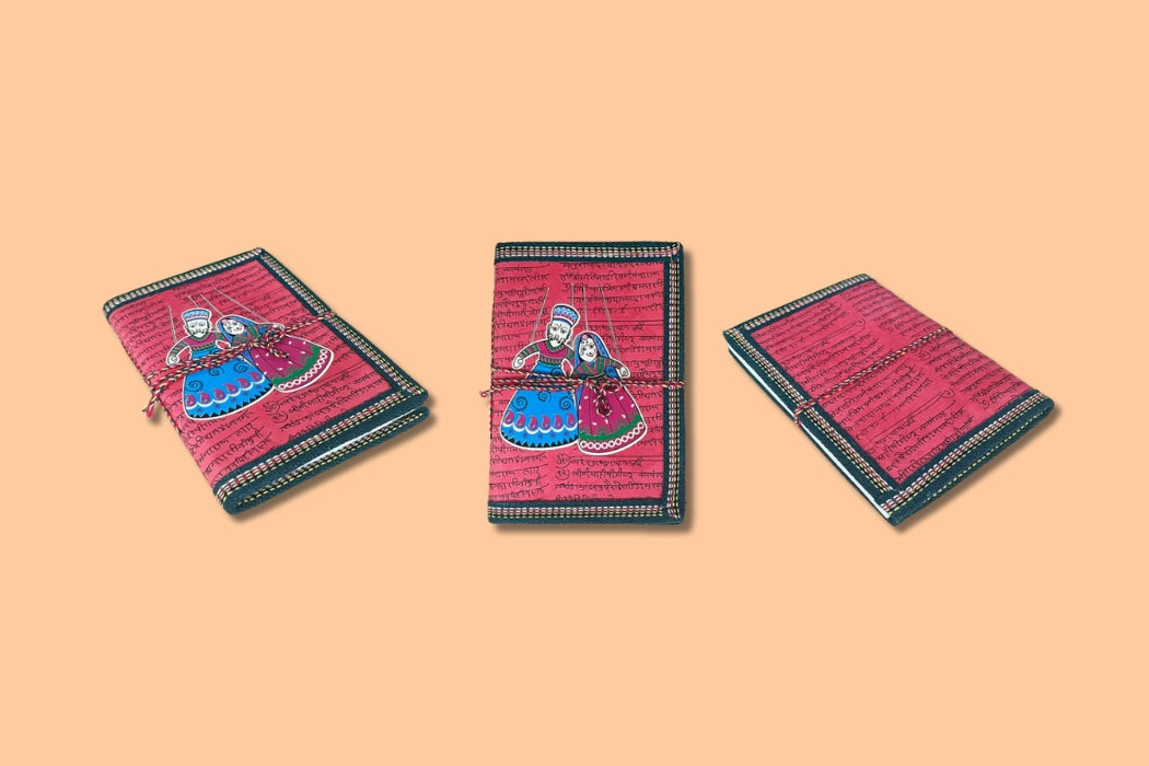Rajasthani Puppet Printed Handmade Cotton Paper Diary