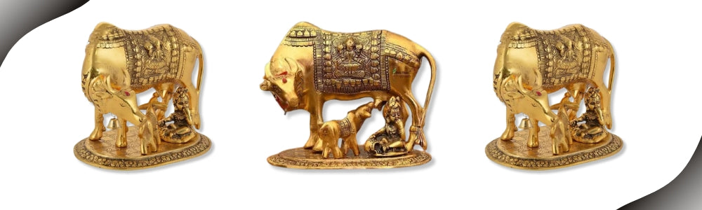 Buy Now Kamdhenu Cow and Calf with Laddu Gopal | Home Decor