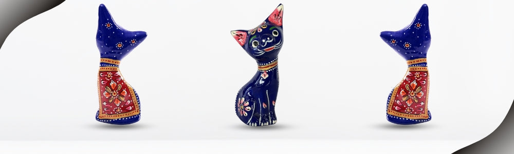 Meenakari Metal Hand Painted Cat