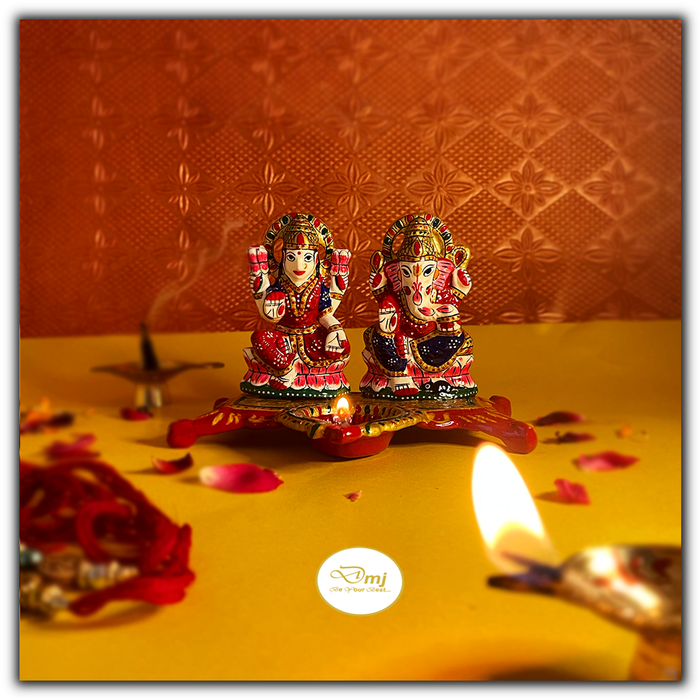 Meenakari Lakshmi-Ganesha Idol Set – Perfect Festive Decor