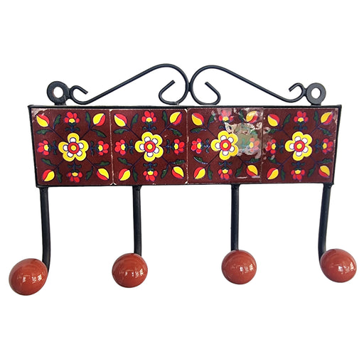 Handpainted Ceramic Tiles Iron Key Hanger Online