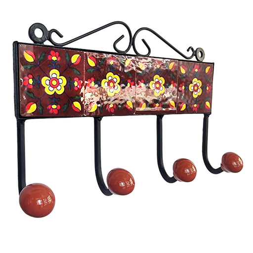 Handpainted Ceramic Tiles Iron Key Hanger Online