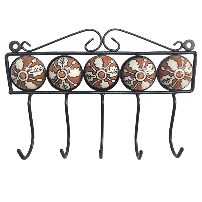 5 Hooks Iron Wall Key Hanger Online in India