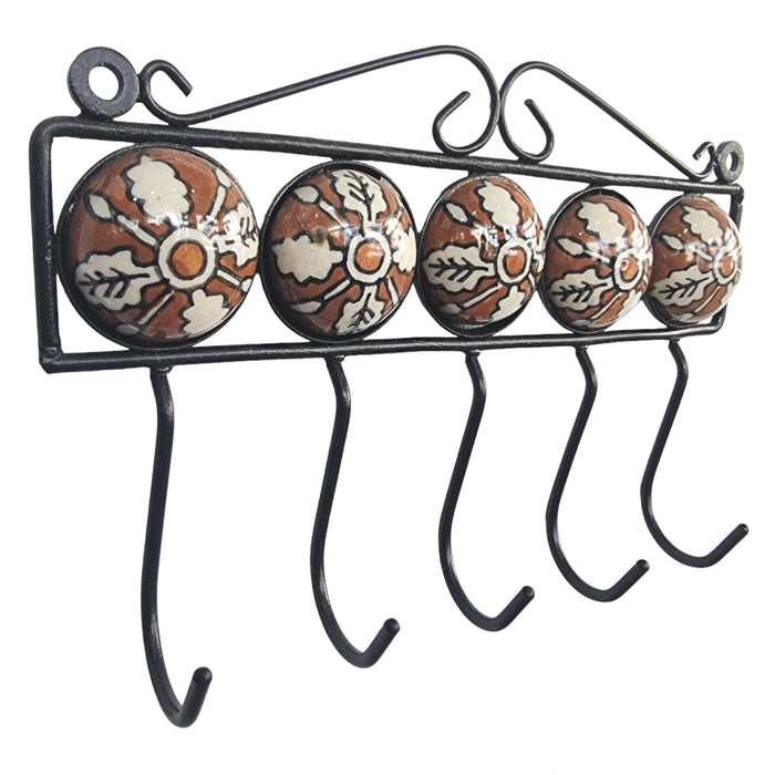 5 Hooks Iron Wall Key Hanger Online in India