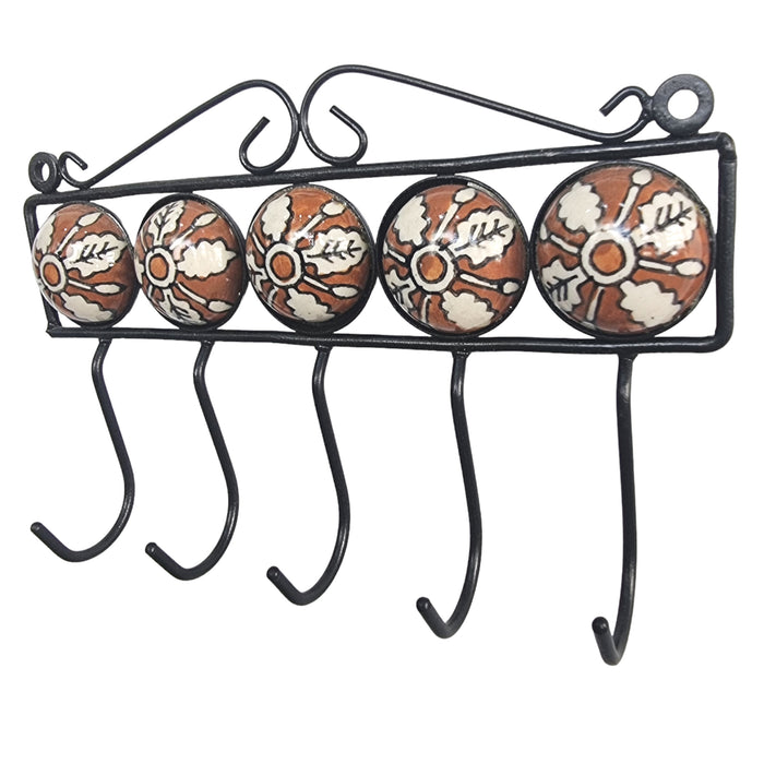 5 Hooks Iron Wall Key Hanger Online in India