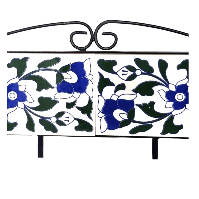 Flower Ceramic Tiles Iron Wall Key Hangers