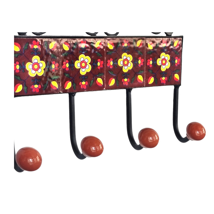Handpainted Ceramic Tiles Iron Key Hanger Online