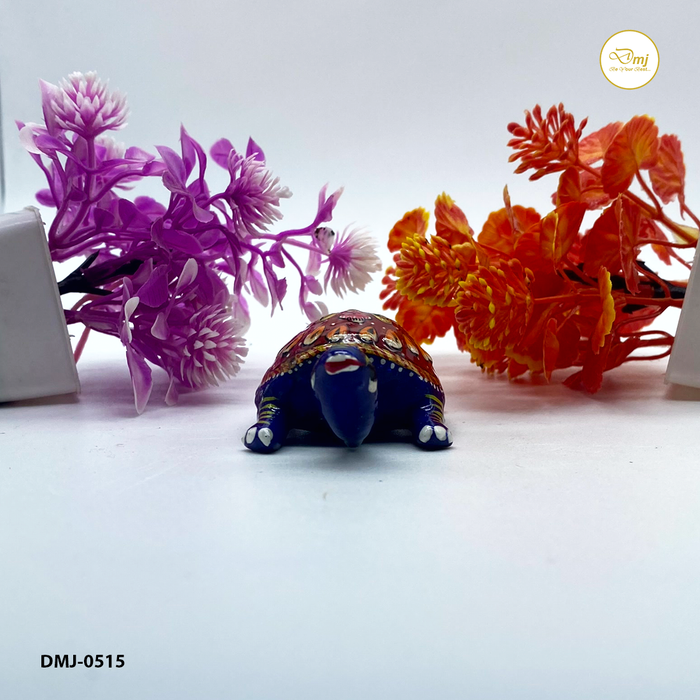 Hand-Painted Decorative Meenakari Turtle Figurine – Vibrant Home Décor