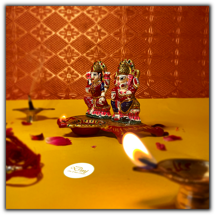 Meenakari Lakshmi-Ganesha Idol Set – Perfect Festive Decor