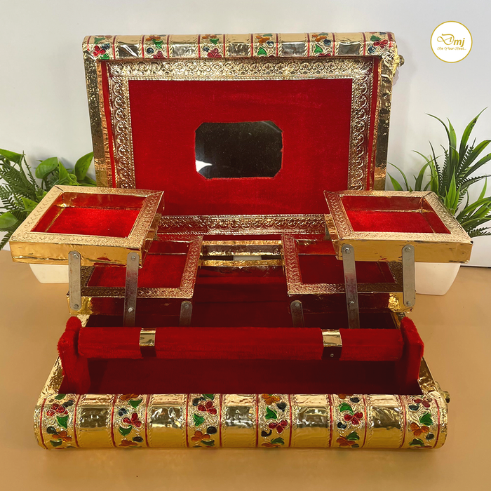 Buy Now Peacock Print Meenakari Jewellery Box | Handcrafted Elegance