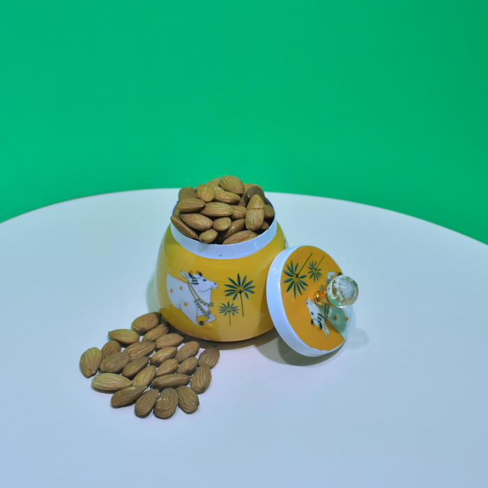 Buy Now Pichwai Art Dry Fruit Jar Hand Painted Indian Home Decor