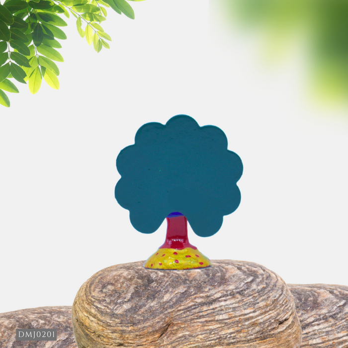 Colorful Metal Peacock Statue on Rock | Decorative Garden Ornament | Buy Now