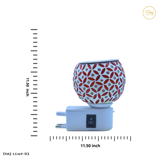 Handmade Mosaic Glass Lamp with vibrant colors for festival and table decoration