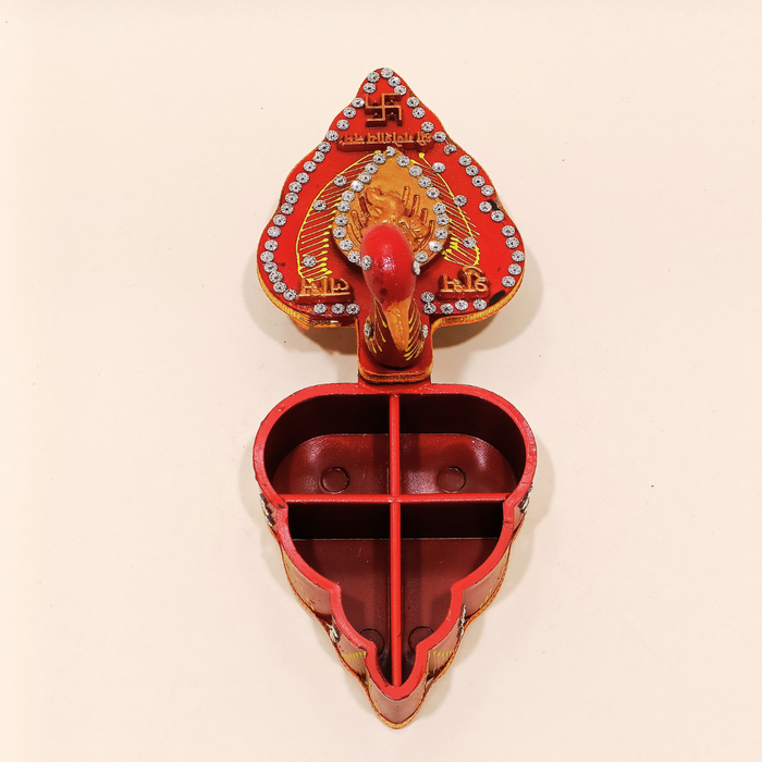 Handcrafted Wooden Swan Box for Temple Decor and Tika Presentation
