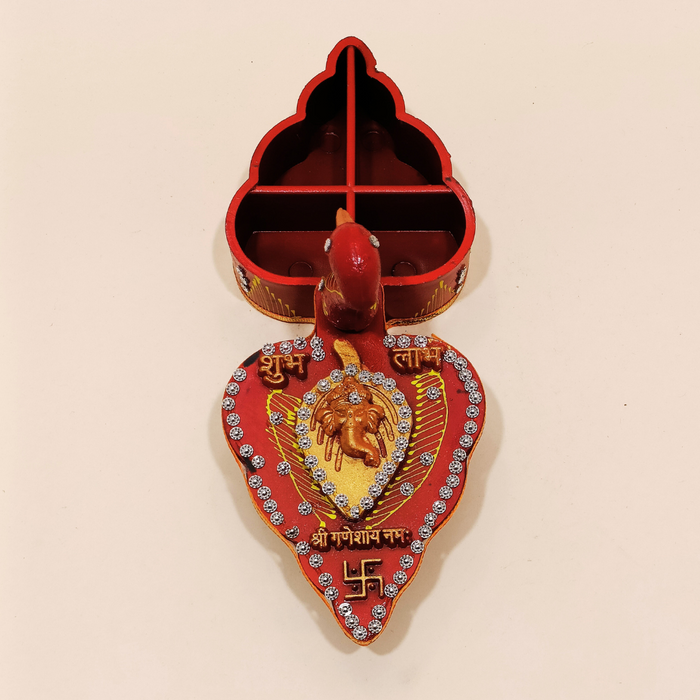 Handcrafted Wooden Swan Box for Temple Decor and Tika Presentation