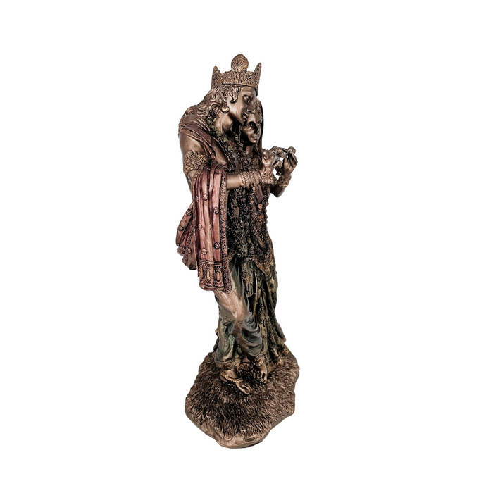 Polyresin Bronze Finish Radha Krishna Idol Decorative Statue