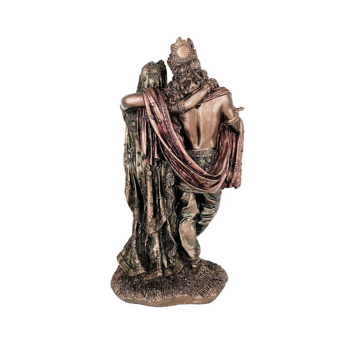 Polyresin Bronze Finish Radha Krishna Idol Decorative Statue