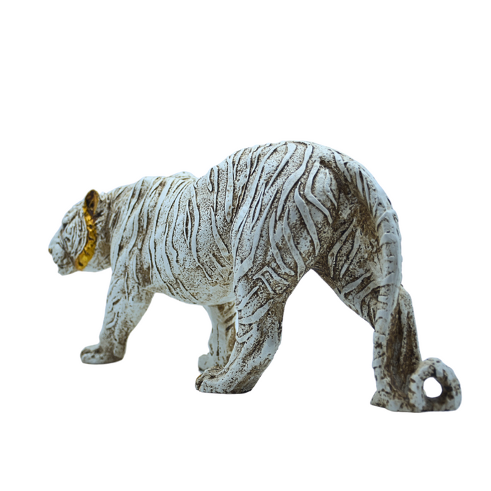 White Resin Walking Tiger Sculpture Online
