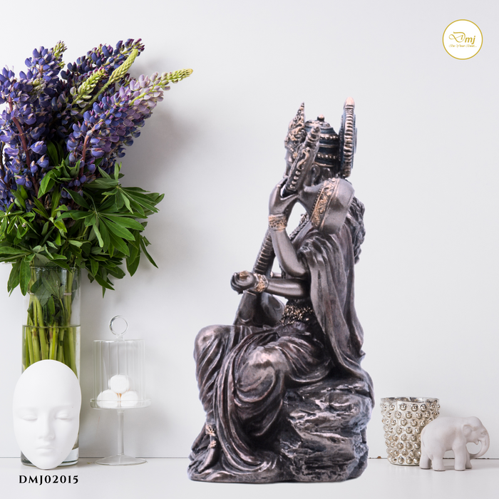 Handcrafted Copper Finish Goddess Saraswati Idol Statue Online