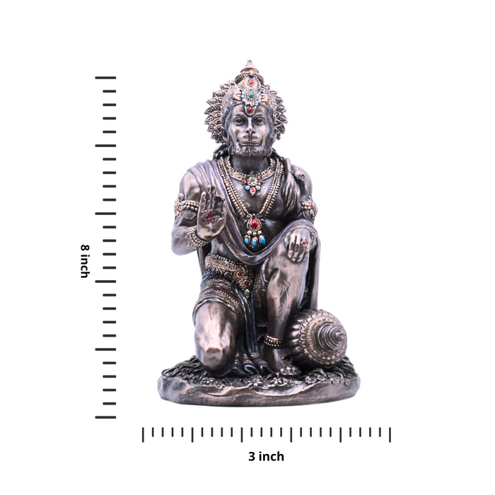 Polyresin Bronze Finish Lord Hanuman Idol Decorative Statue