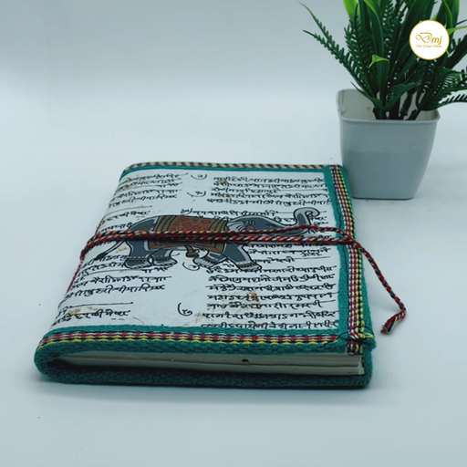 Elephant Design Handmade Cotton Paper Diary
