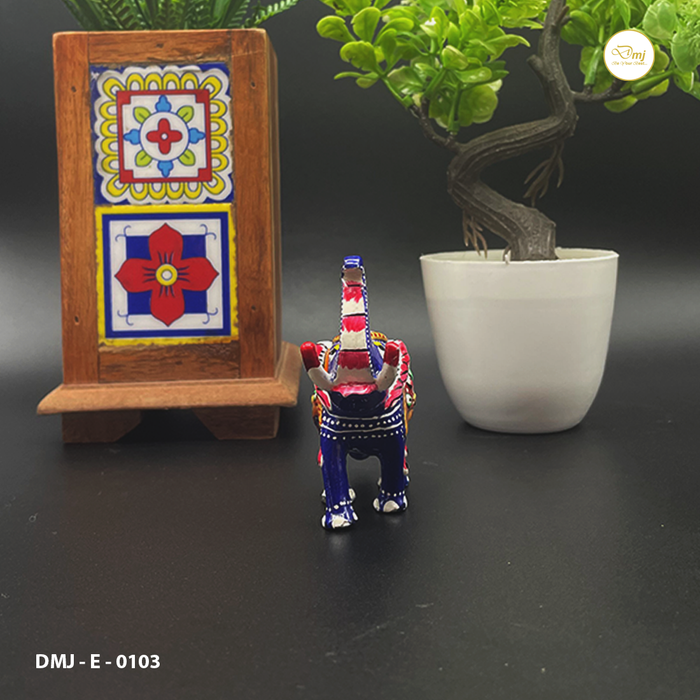 Metal Meenakari Trunk-Up Elephant Handcrafted Cultural Elegance | Buy Now