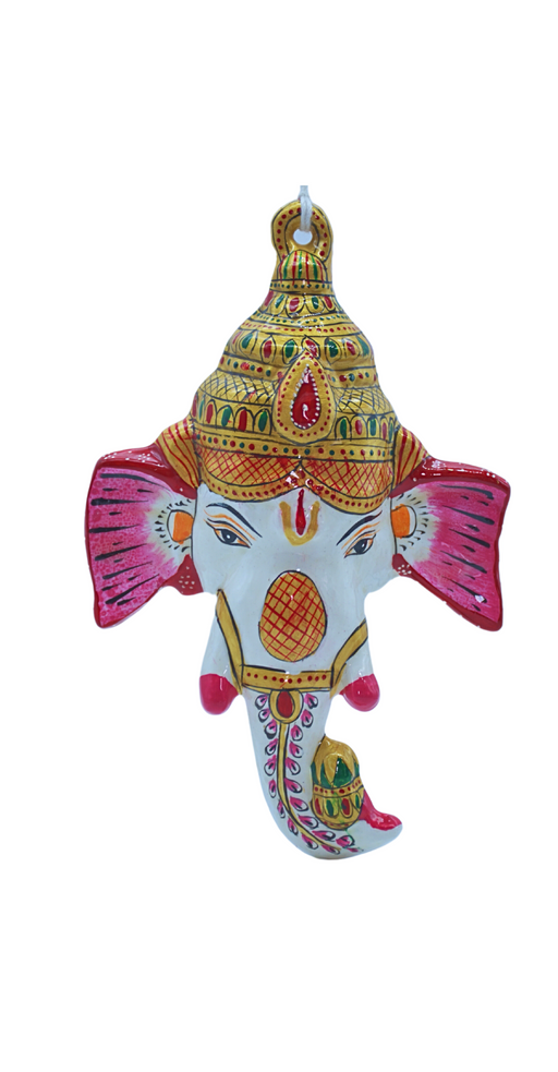 Metal Meenakari Ganesha Mask For Wall Decor