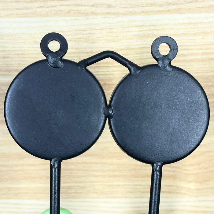 Green Color Deer Print Dual Hook Ceramic & Iron Key Holder 7