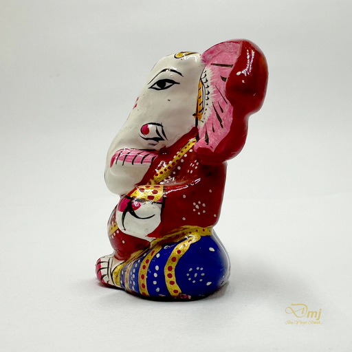 Handcrafted Meenakari Metal Ganesha Statue for Temple Decor