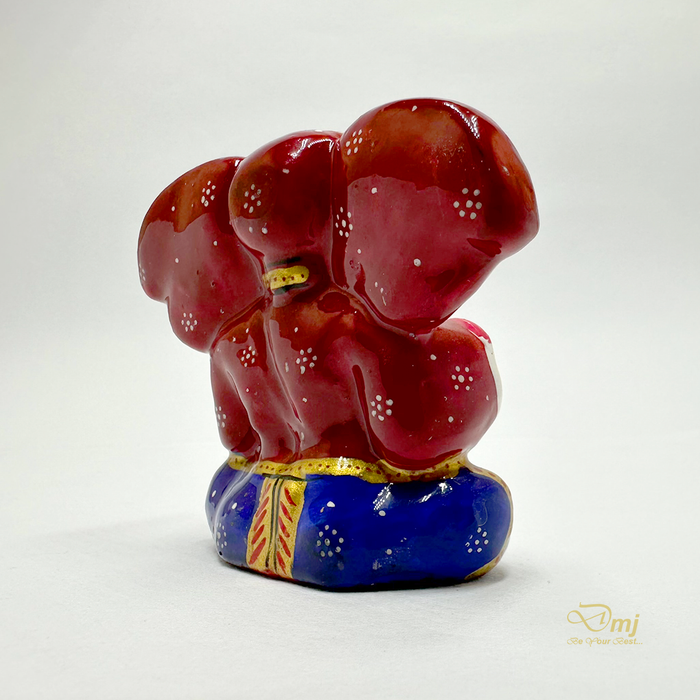 Handcrafted Meenakari Metal Ganesha Statue for Temple Decor