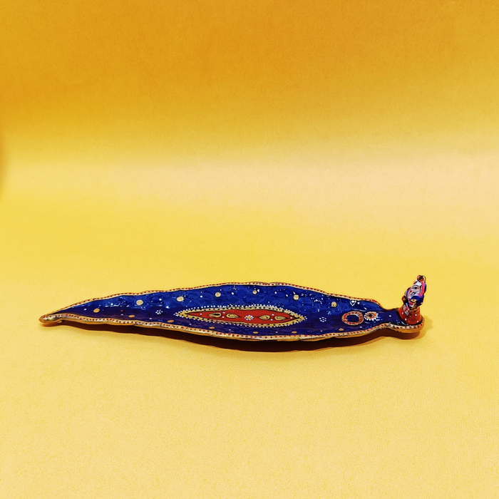 Leaf Designed Incense Stick Stand With Dhoop Holder and Ash Catcher