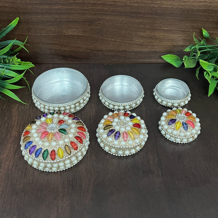 Traditional Indian sindoor storage boxes, perfect for pooja room or gifting.