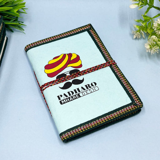 Handmade Cotton Paper Diary with Padharo Mahare Desh Quotes 1