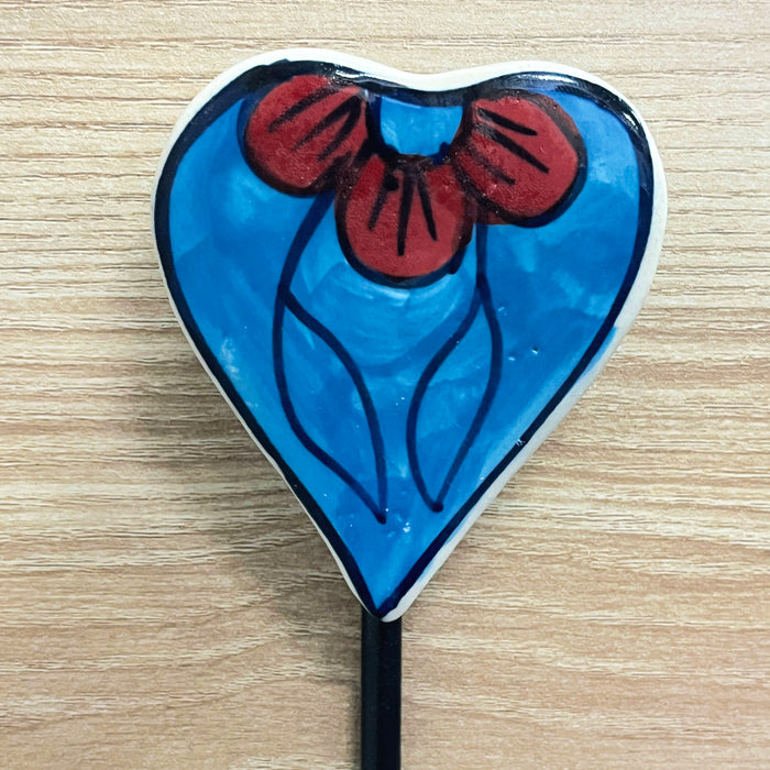 Heart Shaped Ceramic Iron Key Holder with Floral Design 3