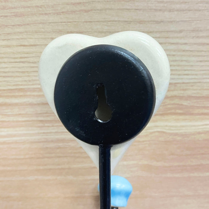Heart Shaped Ceramic Iron Key Holder with Floral Design 7