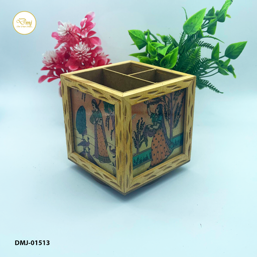 Premium Wooden Rotating Pen Stand Efficient Desk Decor | Shop Today