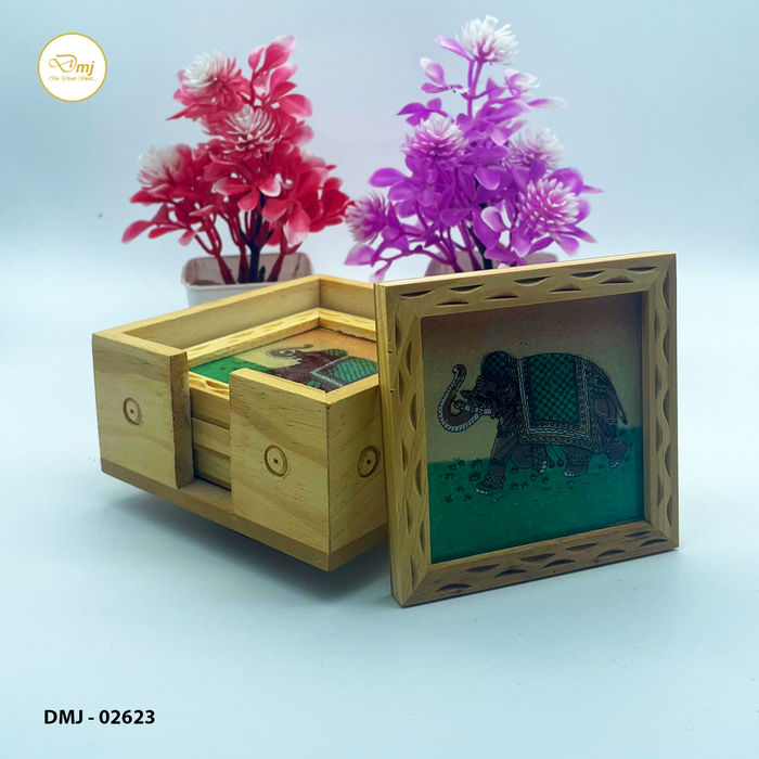 Premium Wood Tea Coaster with Rotating Design - Elevate Your Tea Experience