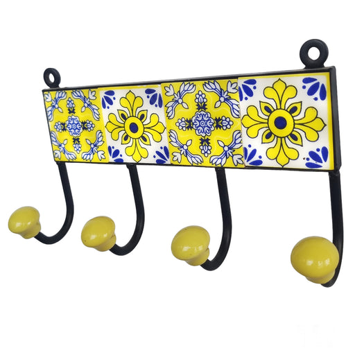 Yellow Ceramic Iron Key Hangers
