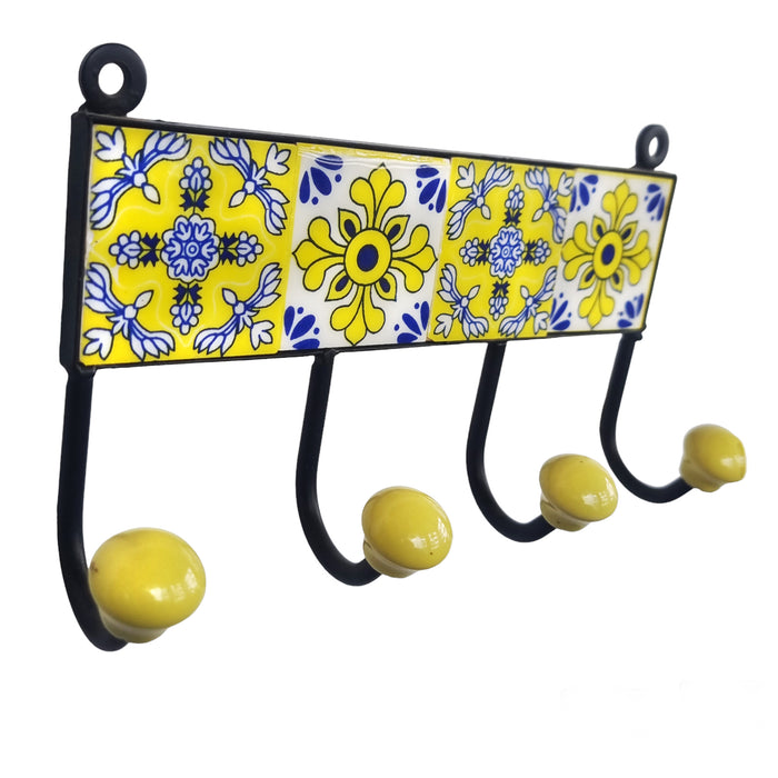 Yellow Ceramic Iron Key Hangers