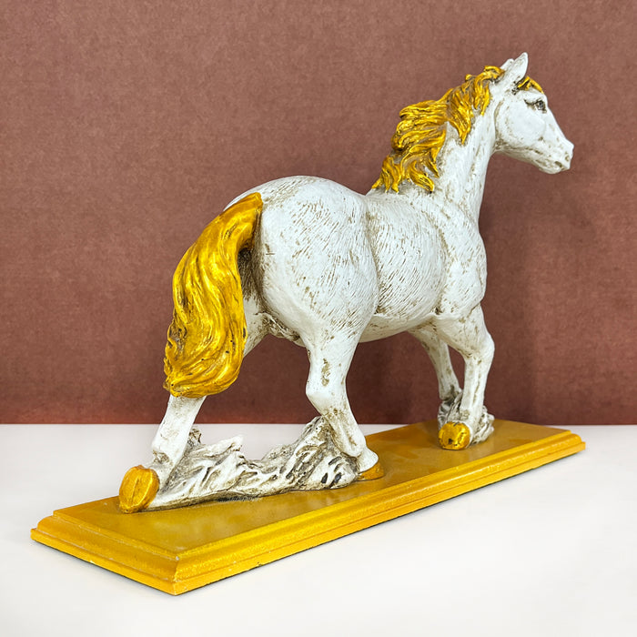 White Resin Horse Sculpture living room office