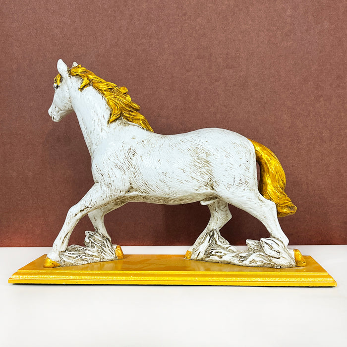 White Resin Horse Sculpture living room office