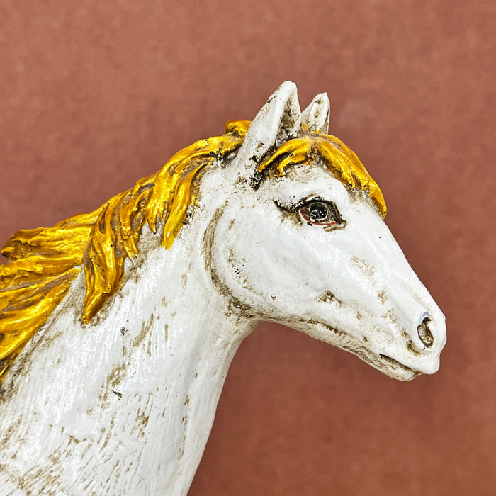 White Resin Horse Sculpture living room office