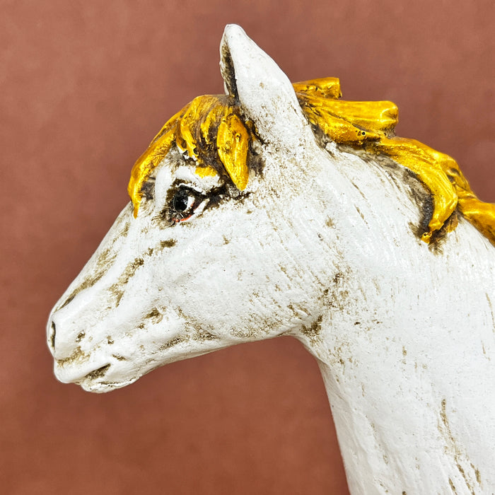 White Resin Horse Sculpture living room office
