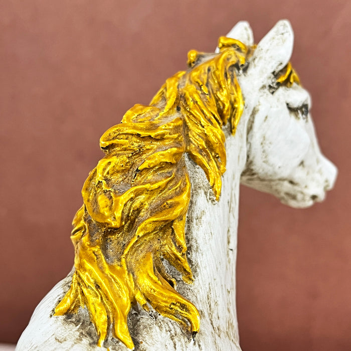 White Resin Horse Sculpture living room office