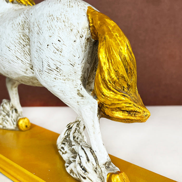 White Resin Horse Sculpture living room office