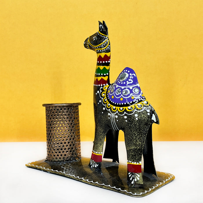 Metal Handpainted Camel Pen Stand/Holder Stand | Pen holder