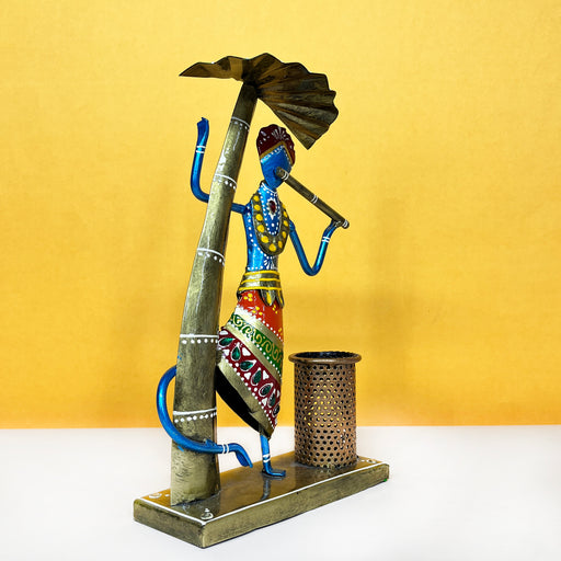 Krishna Ji Handpainted Metal Pen Stand/Holder Stand | Pen holder