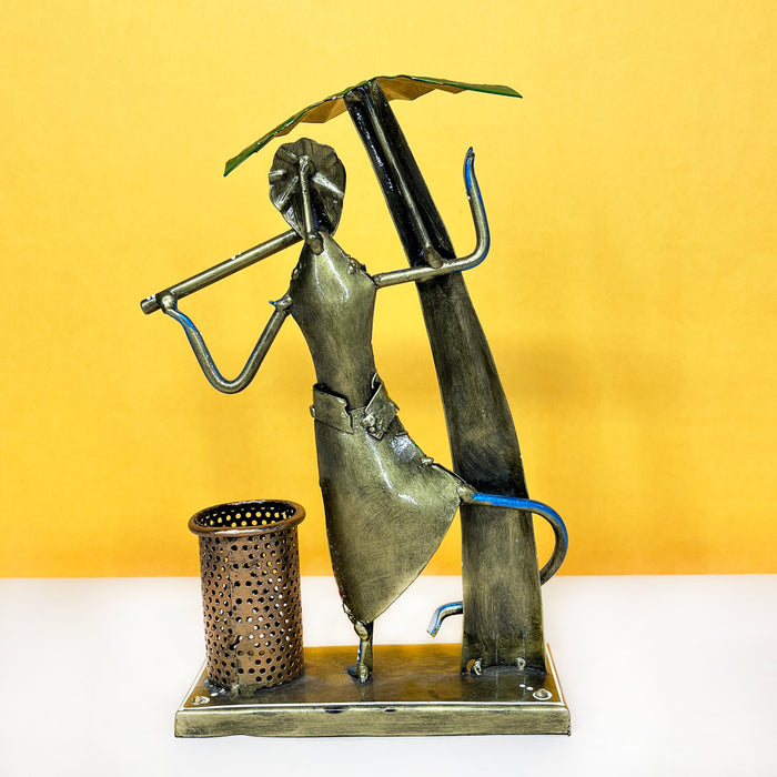 Krishna Ji Handpainted Metal Pen Stand/Holder Stand | Pen holder