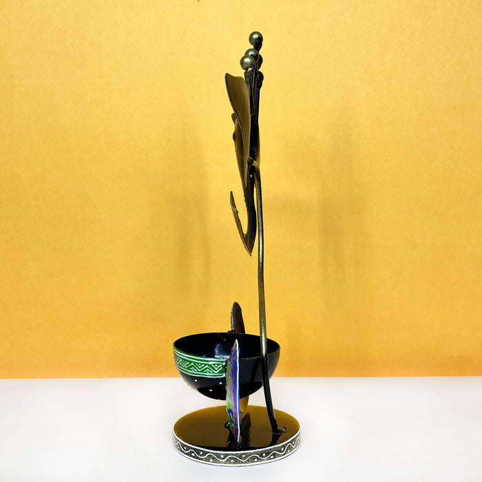 Metal Ganesha Tea Light Candle Holder Showpiece
