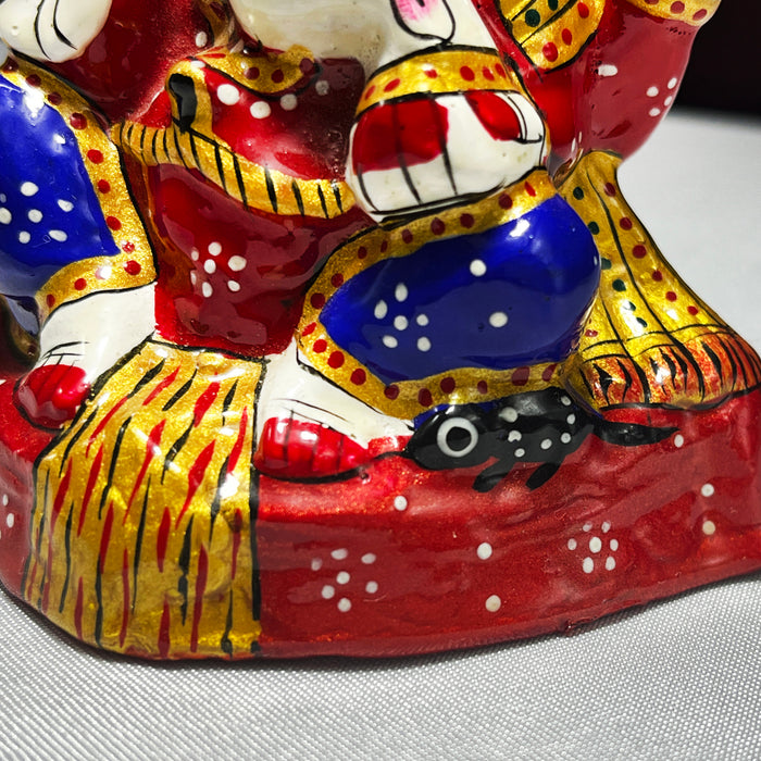 Handpainted Metal Pagdi Ganesha Idol